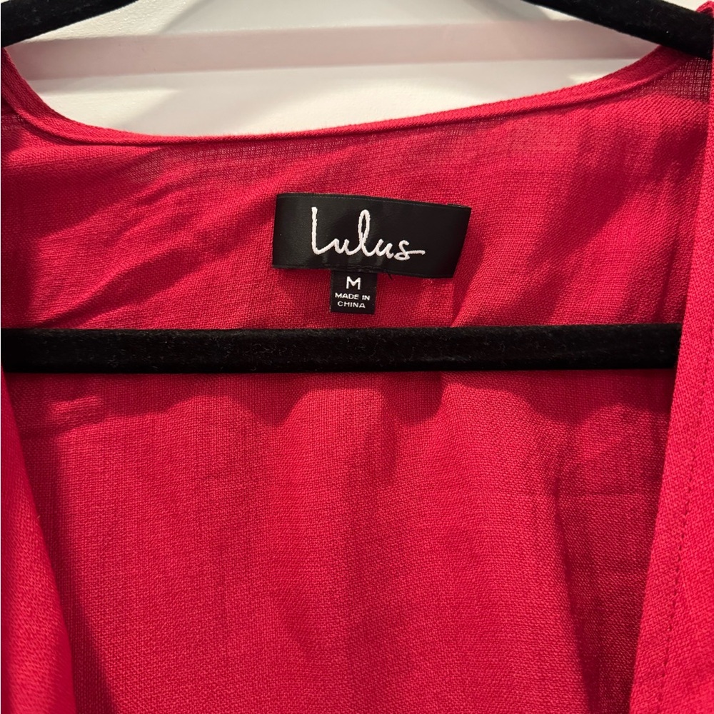 🌹LULUS RUFFLED WRAP DRESS🌹 - Picture 5 of 7